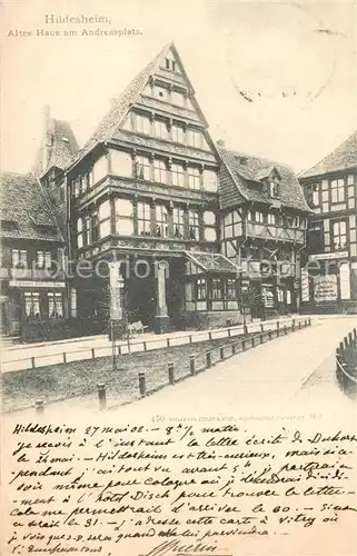 AK / Ansichtskarte Hildesheim Altes Haus am Andreasplatz Fachwerkhaus Altstadt Hildesheim