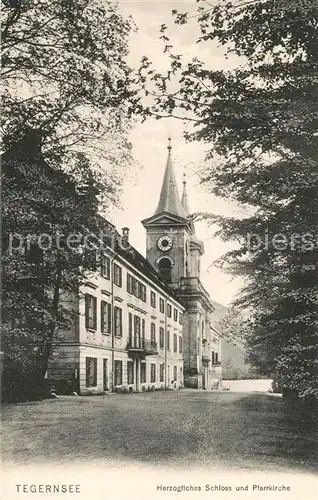 AK / Ansichtskarte Tegernsee Herzogliches Schloss und Pfarrkirche Tegernsee