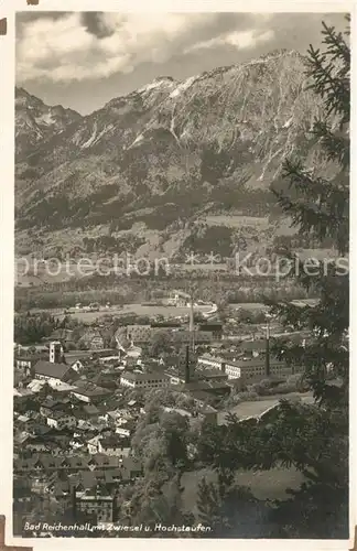 AK / Ansichtskarte Bad_Reichenhall Blick ins Tal mit Zwiesel und Hochstaufen Chiemgauer Alpen Bad_Reichenhall