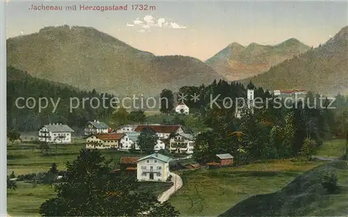 AK / Ansichtskarte Jachenau Ansicht mit Kirche Blick zum Herzogsstand Jachenau