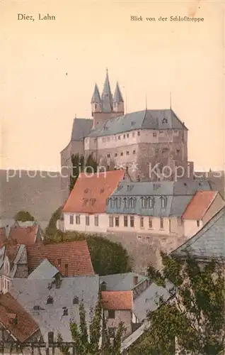 AK / Ansichtskarte Diez_Lahn Blick von der Schlosstreppe zum Schloss Diez_Lahn