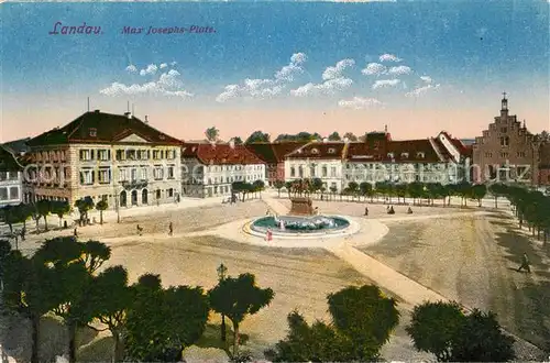 AK / Ansichtskarte Landau_Pfalz Max Josephs Platz Denkmal Landau Pfalz