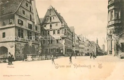 AK / Ansichtskarte Rothenburg_Tauber Ploenlein Brunnen Innenstadt Rothenburg Tauber