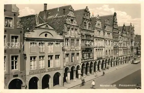 AK / Ansichtskarte Muenster_Westfalen Prinzipalmarkt Giebelhaeuser Altstadt Muenster_Westfalen
