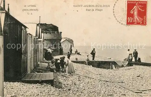 AK / Ansichtskarte Saint Aubin sur Mer_Seine Maritime Sur la Plage Saint Aubin sur Mer