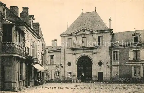AK / Ansichtskarte Fontevraud l_Abbaye Place Entree de la Maison Centrale Fontevraud l Abbaye
