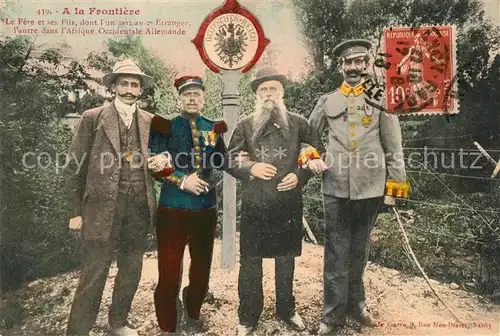 AK / Ansichtskarte Nancy_Lothringen A la Frontiere Le Pere et ses Fils Nancy Lothringen