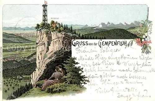 AK / Ansichtskarte Gempenfluh Panorama Wirthschaft Gempenfluh