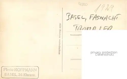 AK / Ansichtskarte Basel_BS Baseler Fastnacht Trommler Basel_BS