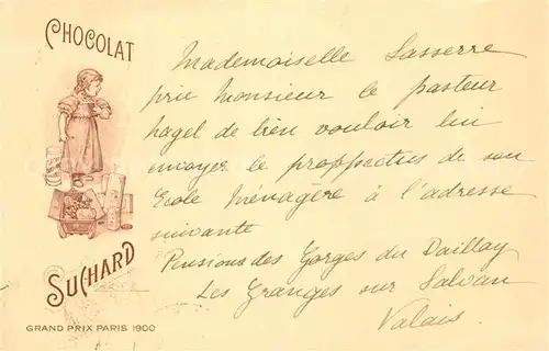 AK / Ansichtskarte Neuchatel_NE Grand Prix Paris 1900 Chocolat Suchard Neuchatel NE