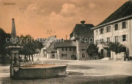 AK / Ansichtskarte Sissach Dorfbrunnen Gasthof zum Loewen Sissach