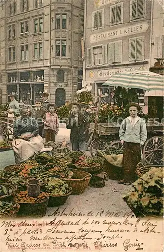 AK / Ansichtskarte Basel_BS Basler Marktscenen Basel_BS