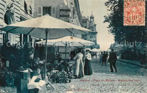 AK / Ansichtskarte Geneve_GE Place du Molard Marche aux Fleurs Geneve_GE