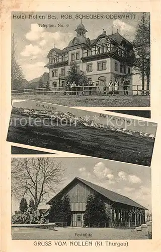 AK / Ansichtskarte Nollen_Thusis Hotel Nollen Saentiskette mit Churfirsten Festhuette Nollen_Thusis