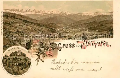 AK / Ansichtskarte Wattwil Panorama Ruine Yberg Wattwil