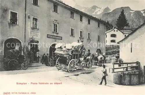 AK / Ansichtskarte Simplon_VS Poste federale au depart Simplon_VS