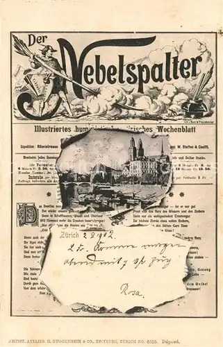 AK / Ansichtskarte Zuerich_ZH Wochenblatt Der Nebelspalter Teilansicht Zuerich_ZH