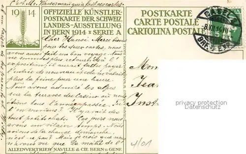 AK / Ansichtskarte Bern_BE Landes Ausstellung Bern 1914 Bern_BE