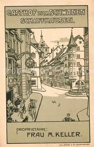 AK / Ansichtskarte Schaffhausen_SH Gasthof zum Schwanen Illustration Schaffhausen SH