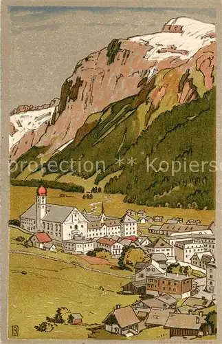 AK / Ansichtskarte Engelberg_OW mit Titlis Illustration Engelberg OW