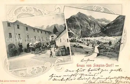 AK / Ansichtskarte Simplon_Dorf Gasthaus Panorama Simplon Dorf