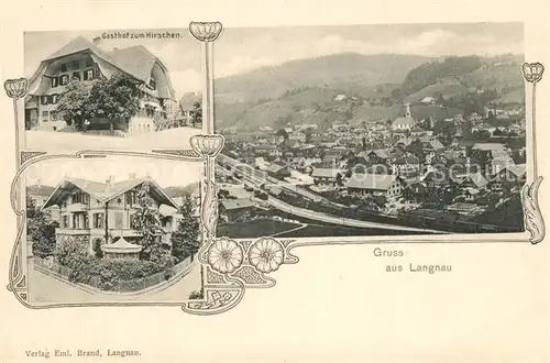 AK / Ansichtskarte Langnau_Emmental Gasthof zum Hirschen Panorama Langnau Emmental