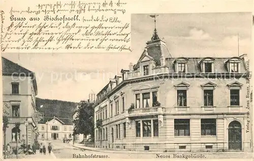 AK / Ansichtskarte Bischofszell Bahnhofstrasse Neues Bankgebaeude Bischofszell