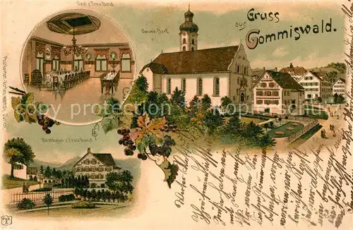 AK / Ansichtskarte Gommiswald Saal und Gasthaus zum Treu Bund Gauen Dorf Gommiswald