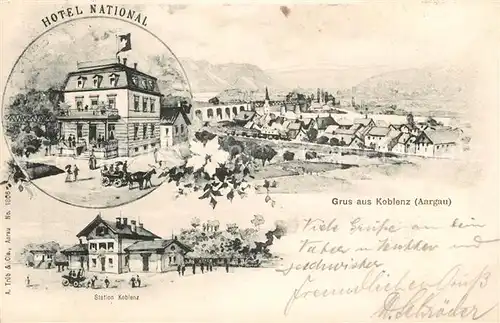 AK / Ansichtskarte Koblenz_AG Hotel National Station Koblenz Panorama Koblenz_AG