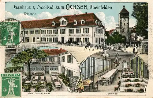 AK / Ansichtskarte Rheinfelden_AG Gasthaus Soolbad zum Ochsen Gartenwirtschaft Veranda Rheinfelden AG