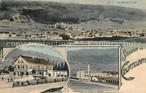 AK / Ansichtskarte Courtelary Panorama Hotel de la Gare La Fabrique de Pate a Papier Courtelary