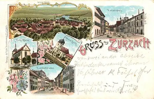 AK / Ansichtskarte Zurzach Rathausplatz Kath Kirche Reform Kirche Bahnhofstrasse Zurzach