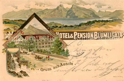 AK / Ansichtskarte Aeschi_BE Hotel Pension Bluemlisalp Aeschi_BE