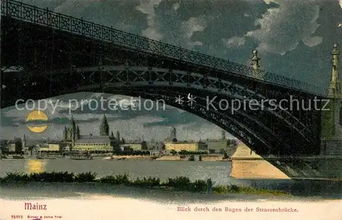 AK / Ansichtskarte Mainz_Rhein Strassenbr?cke Mainz Rhein