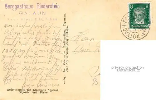 AK / Ansichtskarte Rottach Egern Galaun mit Riederstein Rottach Egern