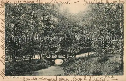 AK / Ansichtskarte Duisburg_Ruhr Partie am Kaiserberg Duisburg Ruhr