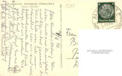 AK / Ansichtskarte Alpirsbach Klosterkirche Alpirsbach