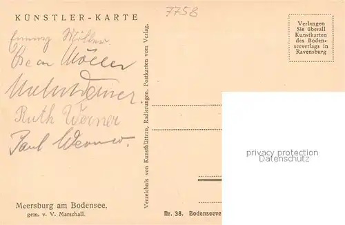 AK / Ansichtskarte Meersburg_Bodensee Burg See Alpen Meersburg Bodensee