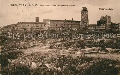 AK / Ansichtskarte Brocken_Harz Hotel mit Botanischem Garten Observatorium Brocken Harz