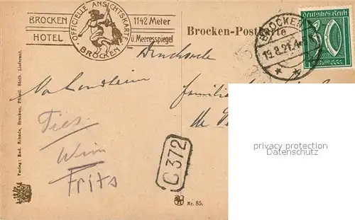 AK / Ansichtskarte Brocken_Harz Hotel mit Botanischem Garten Observatorium Brocken Harz