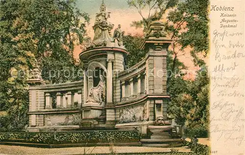 AK / Ansichtskarte Koblenz_Rhein Kaiserin August Denkmal Koblenz_Rhein