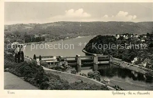 AK / Ansichtskarte Essen_Ruhr Baldeney See mit Stauwehr Essen_Ruhr