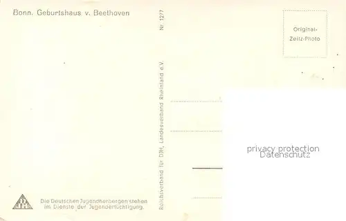 AK / Ansichtskarte Bonn_Rhein Beethovens Geburtshaus Bonn_Rhein