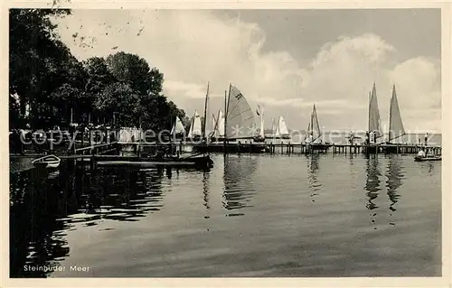 AK / Ansichtskarte Steinhuder_Meer Strand Hotel Segelboote Steinhuder Meer