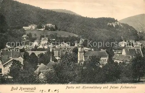AK / Ansichtskarte Bad_Herrenalb Mit Hummelsburg und Felsen Falkenstein Bad_Herrenalb