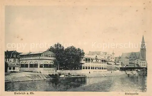 AK / Ansichtskarte Biebrich_Wiesbaden Rheinpartie Biebrich_Wiesbaden