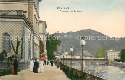 AK / Ansichtskarte Bad_Ems Promenade an der Lahn Bad_Ems