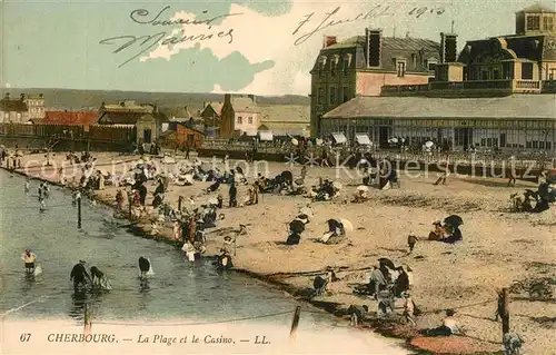 AK / Ansichtskarte Cherbourg_Octeville_Basse_Normandie Plage Casino Cherbourg_Octeville
