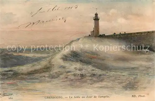 AK / Ansichtskarte Cherbourg_Octeville_Basse_Normandie Jetee Jour de Tempete  Cherbourg_Octeville