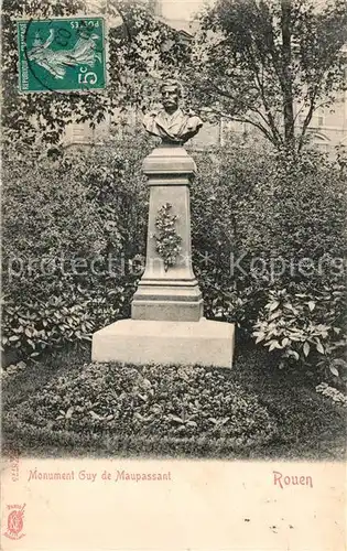 AK / Ansichtskarte Rouen Monument Guy de Maupassant  Rouen